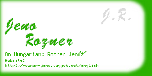 jeno rozner business card